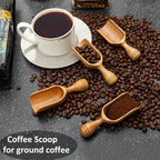 Wooden Scoops for Canisters 4PCS Acacia Wooden Scoop for Jars Small Wood Scoops for Canisters Wooden Scoop for Ground Coffee Scoop for Seasoning Bath Salt Laundry Shovel-Multipurpose