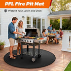 36" Heavy-Duty Fire Pit Mat for Solo Stove Bonfire: Round Fireproof Under Grill Mat Heat Insulated Indoor Fireplace Pad Protector for Decks, Patios, Grass, BBQ Smoker, Reusable Oil-Proof & Waterproof