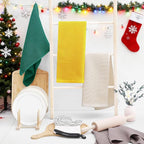 Homaxy 100% Cotton Waffle Weave Kitchen Dish Towels, Ultra Soft Absorbent Quick Drying Cleaning Towel, 13 x 28 Inches, 4-Pack, Dark Green