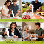 Reusable Vacuum Sealer Bags for Food with Air Valve, 50 Pack BPA‑Free Food Saver Bags Dishwasher‑Safe, Freezer,Microwave, Odor-Resistant, Leak‑proof for Leftovers, Meal Prep, Sous Vide, BBQ