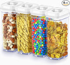 DWËLLZA KITCHEN Airtight Food Storage Containers – 4 Piece set Air Tight Pantry Storage Containers Clear Kitchen Organization and Storage Set BPA-Free - Keeps your Food Fresh & Dry