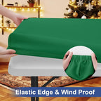homing Rectangle Table Cloth Cover, Waterproof Polyester Elastic Fitted Tablecloth, Fits for 5 Foot Folding Tables, Washable Table Protector for Christmas, Holiday, Party (Hunter Green, 30" x 60")