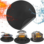 Round Fire Pit Mats for Under Fire Pit Compatible with Solo Stove Bonfire Accessories Compatible with Solo Stove, 3-Layer Grill Matt for Outdoor Grill Deck Protector, 53in