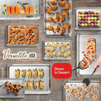 JoyTable Aluminum Baking Sheet Set, 3 Pack Sheet Pan, Commercial Quality Cookie Sheets for Baking or Roasting Non-Stick, Warp Resistant Aluminum Baking Pan