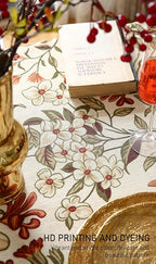 ISAENNE Designer Bohemian Linen Small Square Table Cloth,Colorful Floral Pattern Tablecloth,Wrinkle Resistant Decorative Tablecloths for Dining Thanksgiving Kitchen Party,55"*55"-Grace A