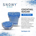 Snowy River Blue Dream, Cocktail & Margarita Sugar Rimmer - Vibrant Naturally Colored Sugar for Cocktail Rimming, Baking & Decorating, Medium Crystal - 80oz