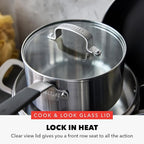 GreenPan x Bobby Flay Stainless Steel 12 Piece Cookware Pots & Pans Set, Professional Grade Tri-Ply, Multiclad, PFAS-Free Ceramic Nonstick, Induction Suitable, Dishwasher & Oven Safe,Stay Cool Handles