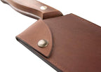Cuisine Romefort | Sharp Carbon Steel Chef's Knife XC75, 8.7 in blade, with Leather sheath | chef knives with wooden handle | kitchen knife hardened with 58 Rockwell