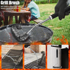 31pcs BBQ Grill Accessories Set for Men Dad, Heavy Duty Grilling Tools Gifts for Christmas, Stainless Steel BBQ Utensils Kit with Mats, Grill Brush in Carrying Bag Black