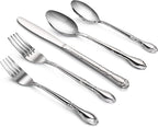 New Star Foodservice 58857 Rose Pattern, 18/0 Stainless Steel, (60 Piece Flatware Set)