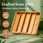 SMIRLY Silverware Drawer Organizer – Bamboo Kitchen Drawer Organizer, Adjustable Utensil Holder and Cutlery Tray, Drawer Dividers for Flatware and Kitchen Utensils