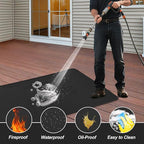 65 x 48 Inch Under Grill Mats for Outdoor Grill, Fireproof & Heat Resistant Fiberglass Deck Protector, Waterproof & Oil-Proof BBQ Floor Pad for Deck, Patio, Grass – Easy Clean, Reusable