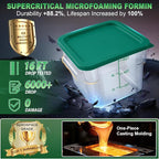 2QT&4QT NSF Food Storage Containers with Lids: 4 PCS [Total Food Grade][Hot&Cold Resistant] Commercial Clear Food Storage Containers for Restaurant Kitchen Proof Dough, Green