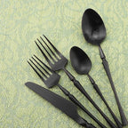 Gugrida Unique & Beautiful Flatware Set - 20 Piece Iridescent Silverware Sets | 18/10 Stainless Steel Reusable Cutlery Set | Black Utensils Service For 4 with Dessert Fork, Knife, Spoon, Dinner Fork