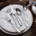 KEAWELL Premium 4-Piece Louis Spoon Set, 18/10 Stainless Steel, Squared Edge, Smooth Finish, Dishwasher Safe (7.6" Dinner Spoon)
