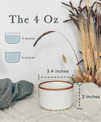 Mora Ceramic Ramekins - 4oz, Set of 6 - Small Oven Safe Baking Dishes/Cups - For Personal Pudding, Creme Brulee, Souffle, Serving Dip, Custard, Ice Cream - Single Mini Bowls - Vanilla White
