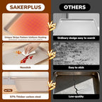 Nonstick Baking Sheet Pan Set of 3, Heavy Duty Cookie Sheets for Oven, 0.6mm Thick Quarter Size & Half Size & Jelly Roll Pan, Rustproof & Easy Clean with Textured Surface(Champagne Gold)