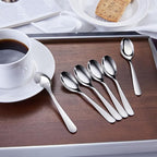 KEAWELL Premium Louise Demitasse Espresso Spoons, 18/10 Stainless Steel, 4.4-Inch Small Size, Dishwasher Safe (4.4 inches, 6)