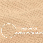 Homaxy 100% Cotton Waffle Weave Kitchen Dish Cloths, Ultra Soft Absorbent Quick Drying Dish Towels, 12 x 12 Inches, 8-Pack, Apricot
