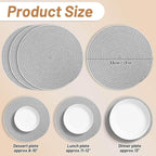 Billbotk Round Woven Placemats Set of 4, 13 Inches Table Place Mats for Dining Table, Hot Pads for Kitchen, Trivets for Hot Dishes, Pots and Pans,Tabletop Accessories(LightGray) ﻿