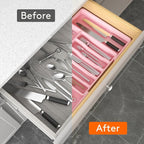 Lifewit Silverware Drawer Organizer, Expandable Utensil Tray for Kitchen, BPA Free Flatware and Cutlery Holder, Adjustable Plastic Storage for Spoons Forks Knives, Large, Pink