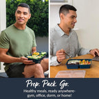 Bentgo Prep - 20-Piece 3-Compartment Reusable Meal Prep Containers with Lids, PFAS & BPA Free Materials, Durable, Microwave, Freezer, & Dishwasher Safe To Go Food Storage (Navy Blue)