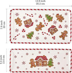 Bico Traditional Gingerbread Man Ceramic 14 inch Rectangular Serving Platter, Set of 2, for Serving Salad, Pasta, Cheese, Ham, Appetizer, Microwave & Dishwasher Safe