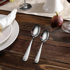 KEAWELL Premium 4-Piece Louise Hammered Spoons Set, 18/10 Stainless Steel, Set of 4, Fine Spoon Set with Round Edge, Dishwasher Safe (6.4" Teaspoons)
