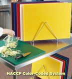 CURTA 4-Piece NSF 24" x 18" x 1/2" Multi-Colored Flexible Cutting Board Kit with Stainless steel Storage Rack, Color Coded Plastic Chopping Board with Anti Slip Surface Dishwasher Safe