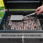 KULUNER Premium Grill Brush and Scraper - Solid Wood Handle, Scratch-Free Stainless Steel Bristles, Includes Replacement Brush Head - Features Bottle Opener, Compatible with All Grills