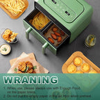 Air Fryer Liners Disposable for Dual Basket, 250Pcs 8x5.5 Inch Rectangular Parchment Paper for Ninja DZ201 DZ401, Chefman/COSORI 2-Basket Air Fryer, Oil Proof Baking Paper Sheets by Vailnd