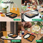 Takeout Containers Reusable 40 Pack 40oz - Shrink Wrap Leakproof | Portion Control Leftovers Plastic Container with Lid | BPA Free Freezer & Microwave Safe Meal Prep | 2 Compartment Lunch Box
