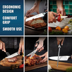 Cutluxe 15-Piece Knife Set – High Carbon German Steel Blades, Full Tang Design & Ergonomic Pakkawood Handles in Walnut Wood Block – Artisan Series