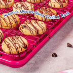 Great Jones Little Sheet Pan & Little Chill Rack Set (Raspberry) | 13.5 x 9.5 Heavy-Duty Nonstick Pan & Cooling Rack | Baking Tray & Wire Rack for Cooking, Baking, Roasting | Oven & Dishwasher Safe