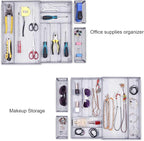 WuGeShop Expandable Silverware Drawer Organizer, Metal Mesh Large Kitchen Flatware Cutlery Tray, Adjustable Kitchen Drawer Organizer for Large Utensils (7+2 Compartment, Silver)