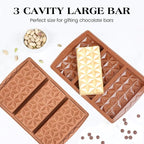1 Pc Chocolate Bar Mold Deep Silicone Large Chocolate Molds Break Apart Pyramid Shape Thick Candy Bar Molds