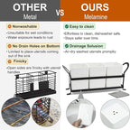 Large Utensil Caddy, Drainage Utensil Holder for Kitchen Counter, 3pcs Bins Set Cooking Utensil Organizer for Spoons, Spatulas, White