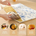 Wide Zipper Access Cotton &Beeswax Bags for Homemade Bread 2 Pack XL Reusable Beeswax Bread Bags for Homemade Bread Freezer Organic Cotton Food Storage Bags to Keep Fresh