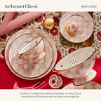 MACKENZIE-CHILDS Enamel Serving Platter, Decorative Serving Platter for Food, 16 Inches, Rosy Check