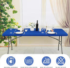 10 Pack Stretch Fabric Table Top Cap Cover, fits 8' Tables, Spandex Table Covers Washable Elastic Rectangle Tablecloth Protector for Indoor Outdoor Party Picnic Wedding, Royal Blue, 30" W x 96" L