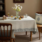ISAENNE Designer Vintage Linen Elegant Long Tablecloth Rectangular,Chinoiserie Floral Table Cloth,Durable Decor Table Cover for Dining Thanksgiving Kitchen Christmas,63"*102"-Segerman B