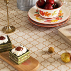 ISAENNE Designer Linen Floral Long Rectangle Tablecloth,Pale Yellow Farmhouse Indoor Table Cloth,Durable Decor Tablecloths for Dining Kitchen Thanksgiving Christmas,63"*102"-Chamonix A