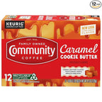 Community Coffee Caramel Cookie Butter Flavored 12 Count, Medium Roast, Keurig K-Cup Coffee Pods, 12 Count (Pack of 1)