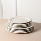 Stone Lain Oasis 24-Piece Dinnerware Set Stoneware, Dishwasher and Microwave Safe Plates and Bowls Set, Dish Set for 8, White
