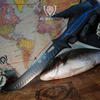 Dalstrong Chef Butcher Knife - 10”- Night Shark Series - 7CR17MOV High Carbon Steel Breaking Knife - Titanium Coated Blade - Outdoor & Fishing Butcher Cleaver -w/Sheath - NSF Certified