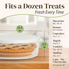 Evelots 2-Pack 10-Inch Airtight Food Storage Container with Lid - Portable Carrier for Pies, Cakes, Cupcakes & More - BPA-Free Clear Plastic - Secure & Easy Transport