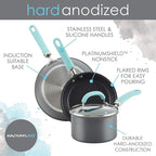 Rachael Ray Create Delicious Deep Hard Anodized Nonstick Frying Pan / Fry Pan / Hard Anodized Skillet - 12.5 Inch, Gray