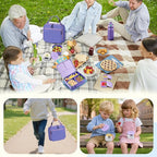 Bento Lunch Box for Kids with 8oz Soup Thermo, Leak-proof Lunch Food Containers with 5 Compartment, Insulated Lunch Bag & 17oz Stainless Steel Water Bottle for School, Trvael