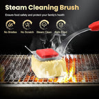 Grill Brush Bristle Free + 5 Replaceable Pads, Steam Grill Brush for Outdoor Grill, BBQ Grill Brush and Scraper for Cast Iron/Stainless Steel Grates, Safe Grill Cleaner Brush, Gift for Men Dad