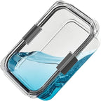 Rubbermaid Brilliance Food Storage Container, Large, 9.6 Cup, Clear 2024351 (Pack of 2)